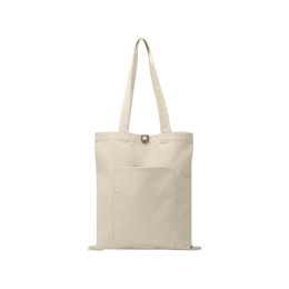 Сумка Clip из хлопка 340 г/м2 с застежкой из экокожи, натуральный