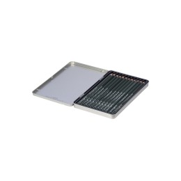 Набор чернографитовых карандашей  "Sketch & Art" ,12 шт. 2h-9b, металлическая коробка с ложементом