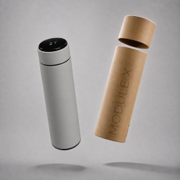 Вакуумный термос «Module X» с индикатором температуры, 500 мл, тубус, серый Cool grey 7C