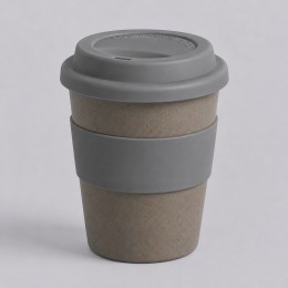 Стакан с силиконовой крышкой "Cafe", серый