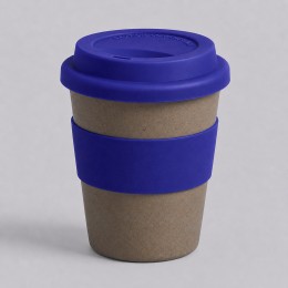 Стакан с силиконовой крышкой "Cafe", темно-синий