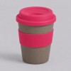 Стакан с силиконовой крышкой "Cafe", розовый