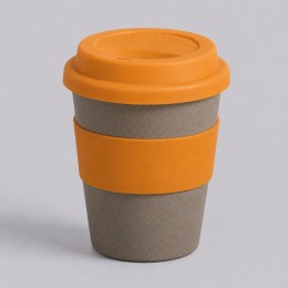 Стакан с силиконовой крышкой "Cafe", оранжевый