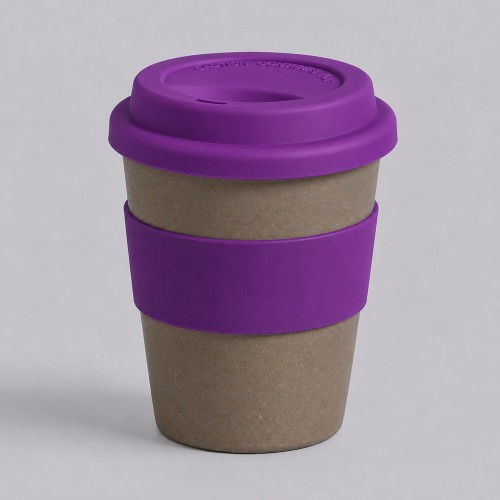 Стакан с силиконовой крышкой "Cafe", фиолетовый