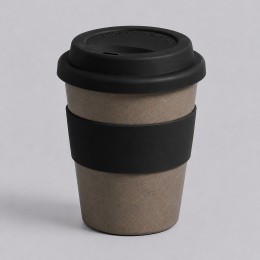 Стакан с силиконовой крышкой "Cafe", черный