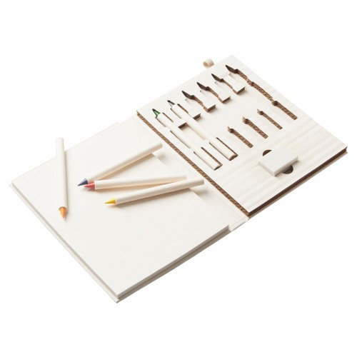 Набор цветных карандашей и листочков для рисования из молочной бумаги "Artify", молочный