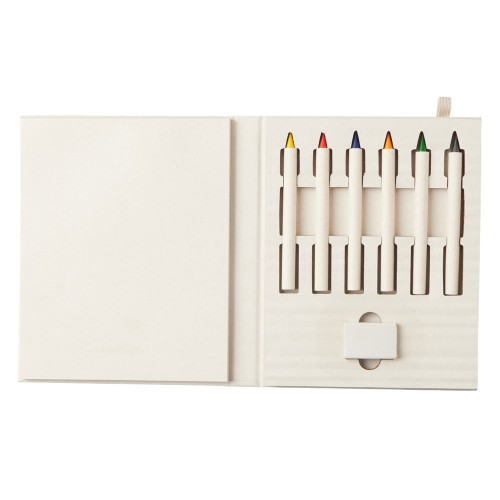 Набор цветных карандашей и листочков для рисования из молочной бумаги "Artify", молочный