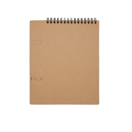 Doodle блокнот формата А5 с мягкой обложкой на спирали и набор мелков - Натуральный