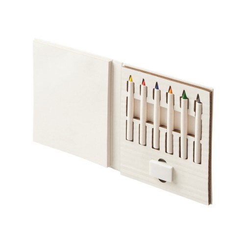 Набор цветных карандашей и листочков для рисования из молочной бумаги "Artify", молочный