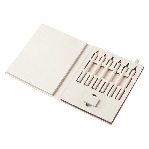 Набор цветных карандашей и листочков для рисования из молочной бумаги "Artify", молочный