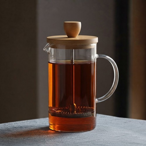 Подарочный набор с пледом, френчпрессом, чаем и вареньем, серый