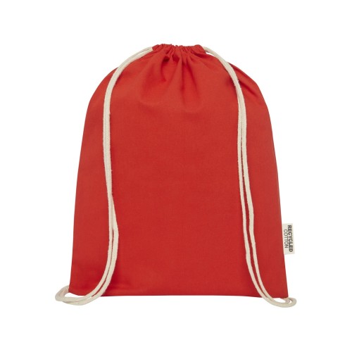 Oregon сумка-кисет из переработанного хлопка, сертифицированного согласно GRS, плотностью 140 г/м² - Красный