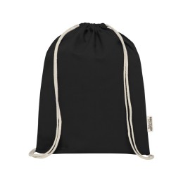 Oregon сумка-кисет из переработанного хлопка, сертифицированного согласно GRS, плотностью 140 г/м² - сплошной черный