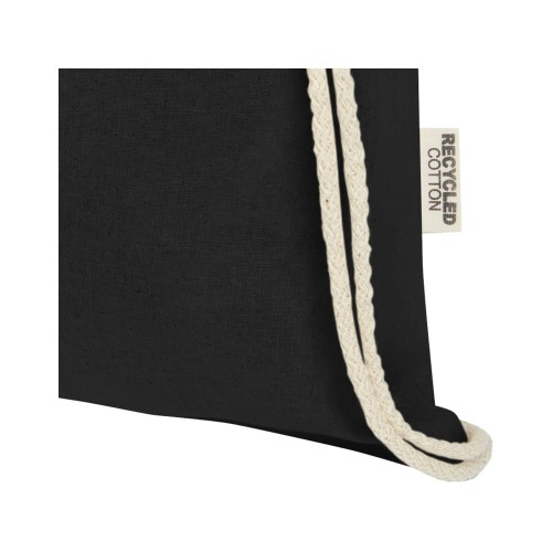 Oregon сумка-кисет из переработанного хлопка, сертифицированного согласно GRS, плотностью 140 г/м² - сплошной черный