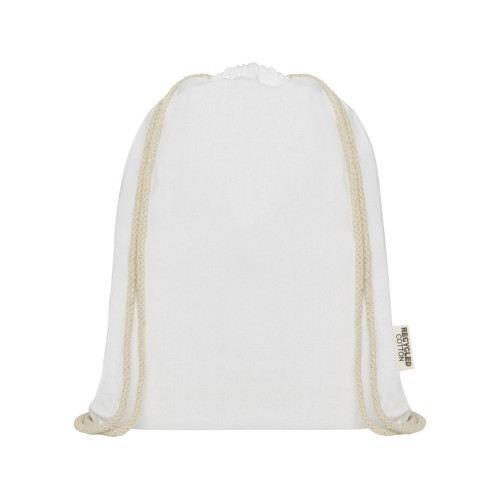 Oregon сумка-кисет из переработанного хлопка, сертифицированного согласно GRS, плотностью 140 г/м² - Белый