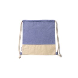 Рюкзак-мешок LUANDA из переработанного хлопка, натуральный/королевский синий
