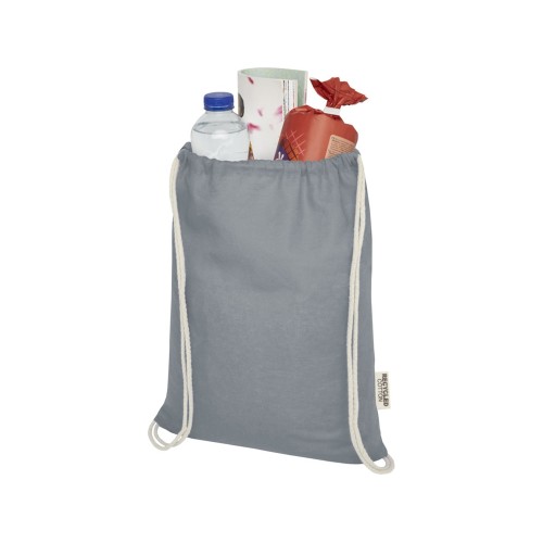 Oregon сумка-кисет из переработанного хлопка, сертифицированного согласно GRS, плотностью 140 г/м² - Серый