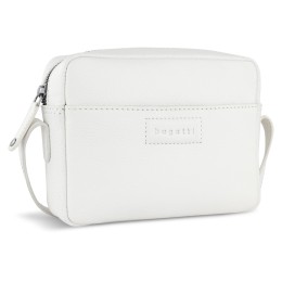 Сумка кросс-боди женская BUGATTI ЭЛЬЗА | ELSA, белая, воловья кожа/полиэстер, 19х5,5х14 см