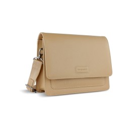 Сумка через плечо женская BUGATTI ЭЛЬЗА | ELSA, песочного цвета, воловья кожа/полиэстер, 25х8,5х20 см