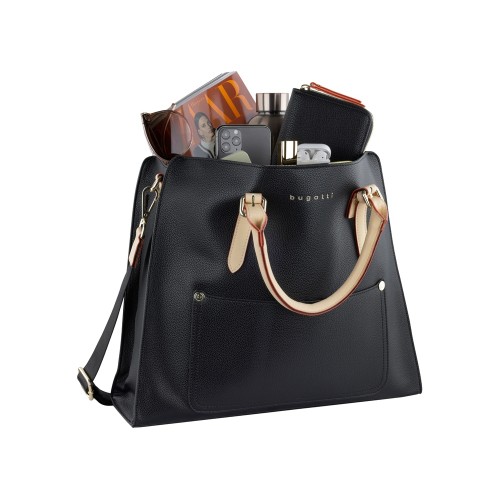 Сумка-шоппер BUGATTI ЭЛЛА | ELLA, черная, полиуретан, 37х12х31 см