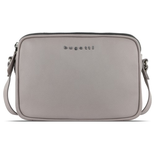 Сумка кросс-боди женская BUGATTI БЕЛЛА | BELLA, бежевая, воловья кожа/полиэстер, 22х6х15,5 см