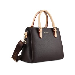 Сумка женская BUGATTI ЭЛЛА | ELLA, тёмно-коричневая, полиуретан, 30х12х23 см