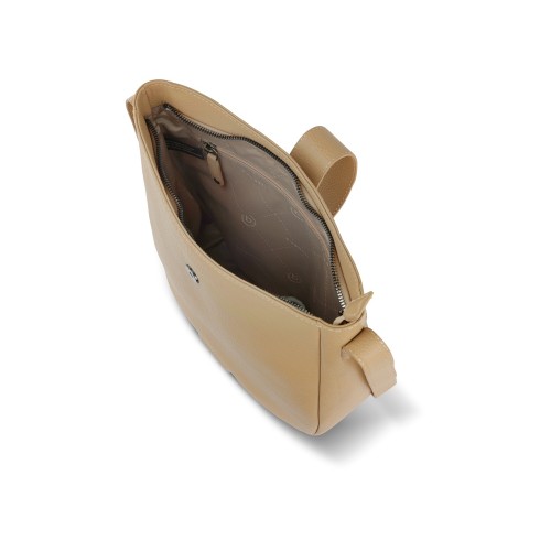 Сумка женская BUGATTI ЭЛЬЗА | ELSA, песочного цвета, воловья кожа/полиэстер, 29х8х27 см