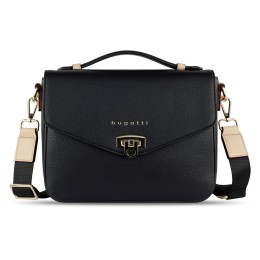Сумка женская BUGATTI ЭЛЛА | ELLA, чёрная, полиуретан, 29х10х22 см