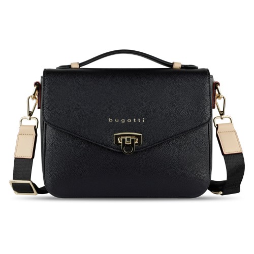 Сумка женская BUGATTI ЭЛЛА | ELLA, чёрная, полиуретан, 29х10х22 см