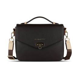 Сумка женская BUGATTI ЭЛЛА | ELLA, тёмно-коричневая, полиуретан, 29х10х22 см