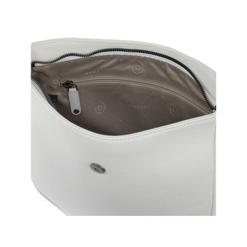 Сумка женская BUGATTI ЭЛЬЗА | ELSA, белая, воловья кожа/полиэстер, 29х8х27 см