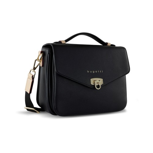 Сумка женская BUGATTI ЭЛЛА | ELLA, чёрная, полиуретан, 29х10х22 см