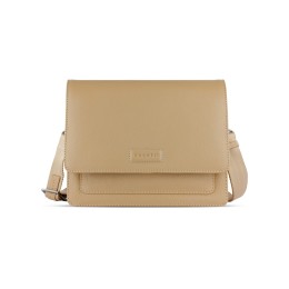 Сумка через плечо женская BUGATTI ЭЛЬЗА | ELSA, песочного цвета, воловья кожа/полиэстер, 25х8,5х20 см