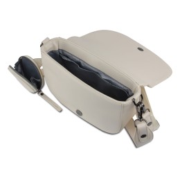 Сумка наплечная женская BUGATTI АЛМАТА | ALMATA, с кошельком, бежевая, полиуретан, 27х6х18,5 см