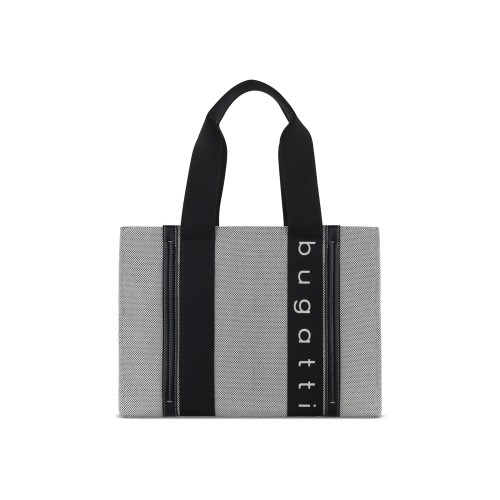 Сумка-тоут женская BUGATTI АМБРА | AMBRA, серо-черный цвет, хлопок/полиэстер, 36,5х19х27 см