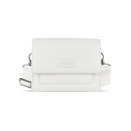 Сумка через плечо женская BUGATTI ЭЛЬЗА | ELSA, белая, воловья кожа/полиэстер, 18,5х8,5х14,5 см