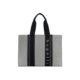 Сумка-тоут женская BUGATTI АМБРА | AMBRA, серо-черный цвет, хлопок/полиэстер, 45х14х32 см