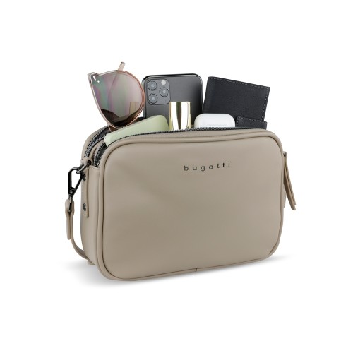 Сумка кросс-боди женская BUGATTI АЛМАТА | ALMATA, песочная, полиуретан, 21,5х6х15 см