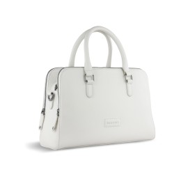 Сумка женская BUGATTI ЭЛЬЗА | ELSA, белая, воловья кожа/полиэстер, 32х13х22 см