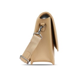 Сумка через плечо женская BUGATTI ЭЛЬЗА | ELSA, песочного цвета, воловья кожа/полиэстер, 25х8,5х20 см