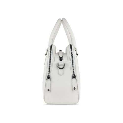 Сумка женская BUGATTI ЭЛЬЗА | ELSA, белая, воловья кожа/полиэстер, 32х13х22 см