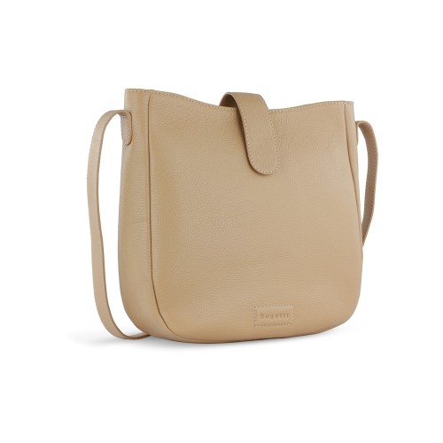 Сумка женская BUGATTI ЭЛЬЗА | ELSA, песочного цвета, воловья кожа/полиэстер, 29х8х27 см