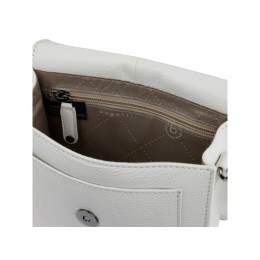 Сумка через плечо женская BUGATTI ЭЛЬЗА | ELSA, белая, воловья кожа/полиэстер, 18,5х8,5х14,5 см