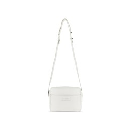 Сумка кросс-боди женская BUGATTI ЭЛЬЗА | ELSA, белая, воловья кожа/полиэстер, 19х5,5х14 см