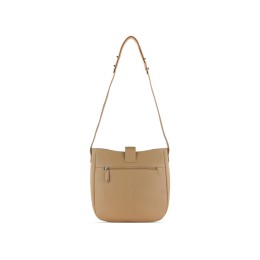 Сумка женская BUGATTI ЭЛЬЗА | ELSA, песочного цвета, воловья кожа/полиэстер, 29х8х27 см