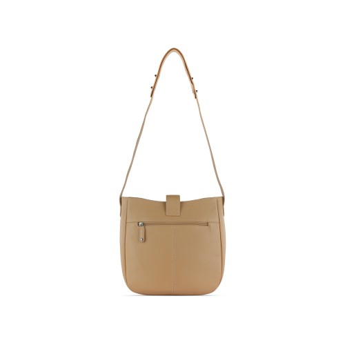 Сумка женская BUGATTI ЭЛЬЗА | ELSA, песочного цвета, воловья кожа/полиэстер, 29х8х27 см