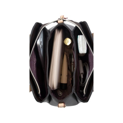 Сумка женская BUGATTI ЭЛЛА | ELLA, тёмно-коричневая, полиуретан, 27х12х23,5 см