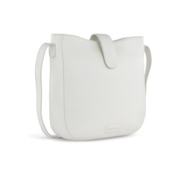 Сумка женская BUGATTI ЭЛЬЗА | ELSA, белая, воловья кожа/полиэстер, 29х8х27 см