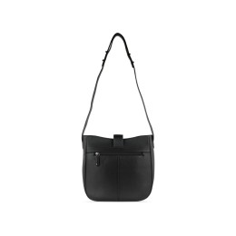 Сумка женская BUGATTI ЭЛЬЗА | ELSA, чёрная, воловья кожа/полиэстер, 29х8х27 см