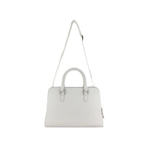 Сумка женская BUGATTI ЭЛЬЗА | ELSA, белая, воловья кожа/полиэстер, 32х13х22 см